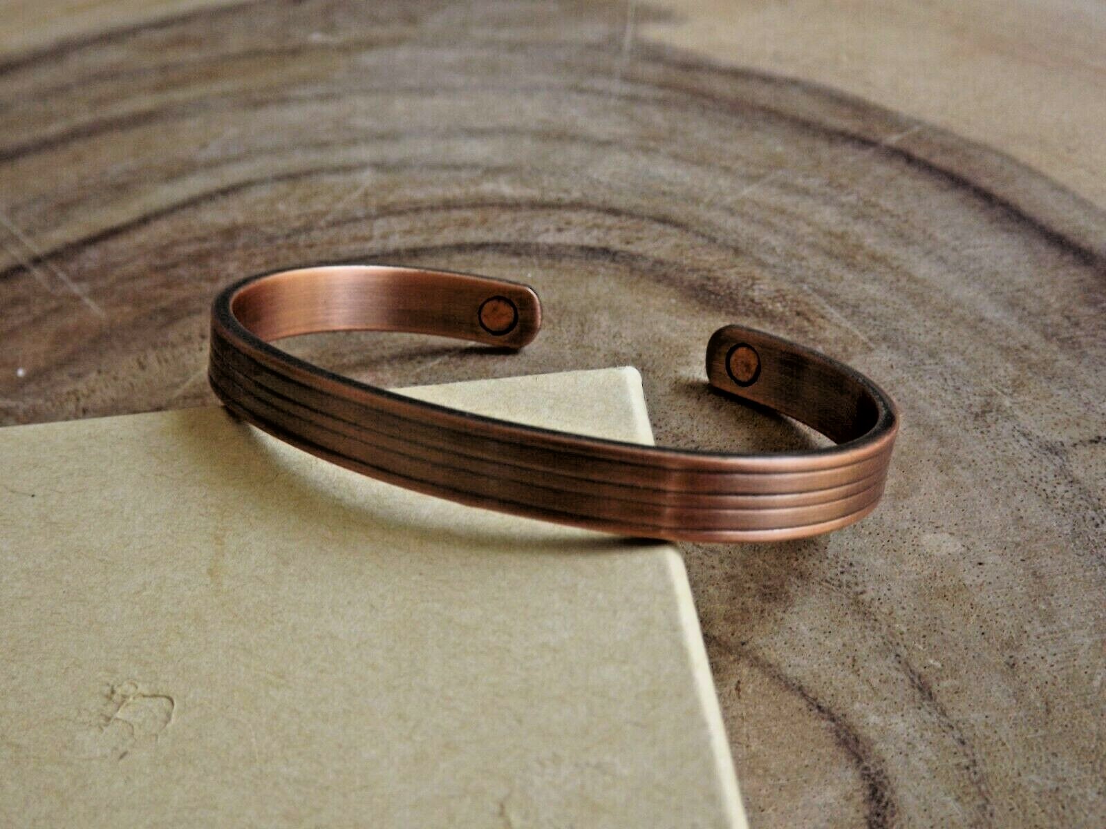 2 Pack Oxidized Pure Copper Magnetic Bracelet Arthritis Energy Cuff – Roman