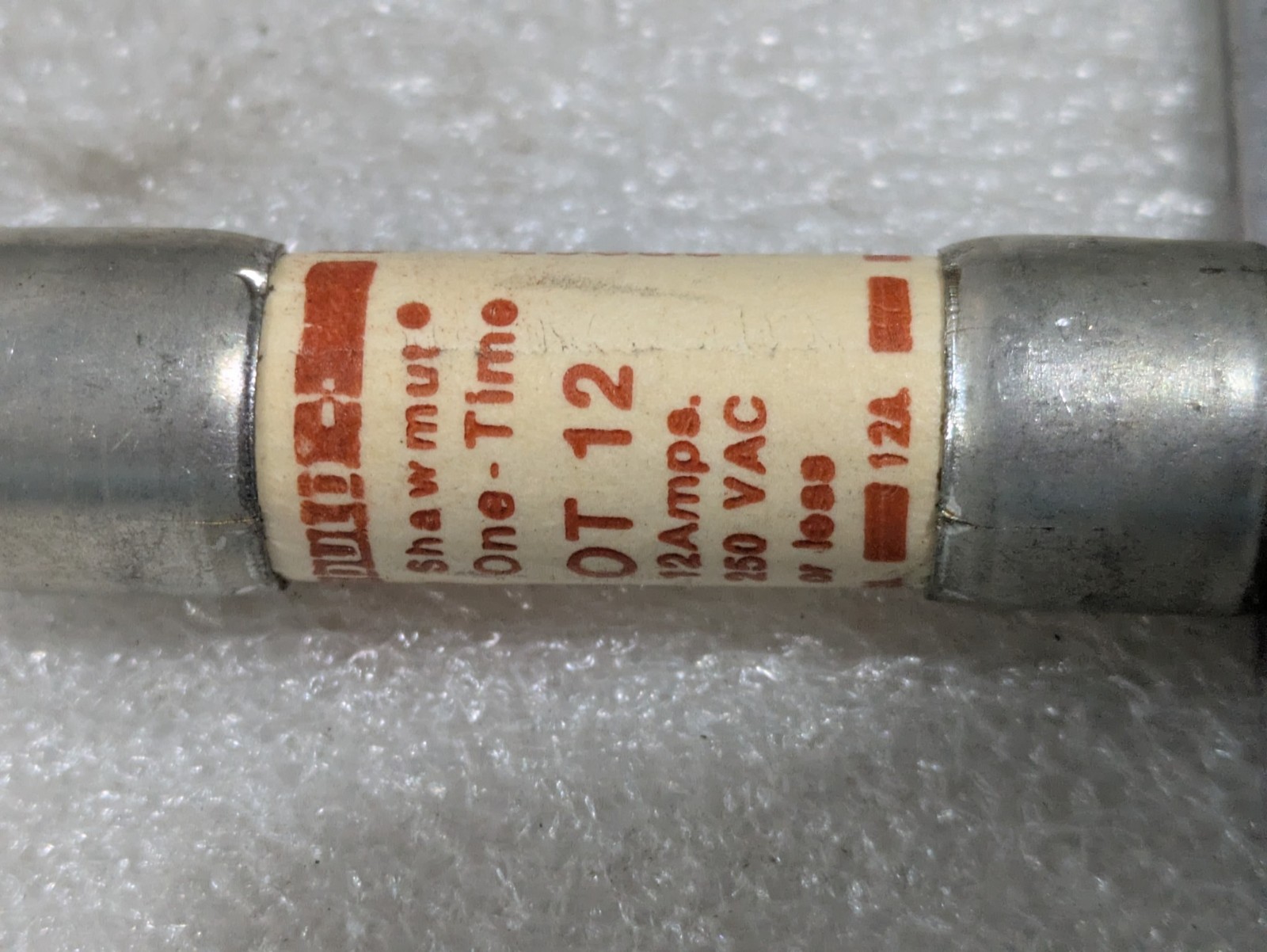 Gould Shawmut OT12 One-Time Fuse 12 Amp 250VAC Mersen Ferraz Class K5 Lot of 10