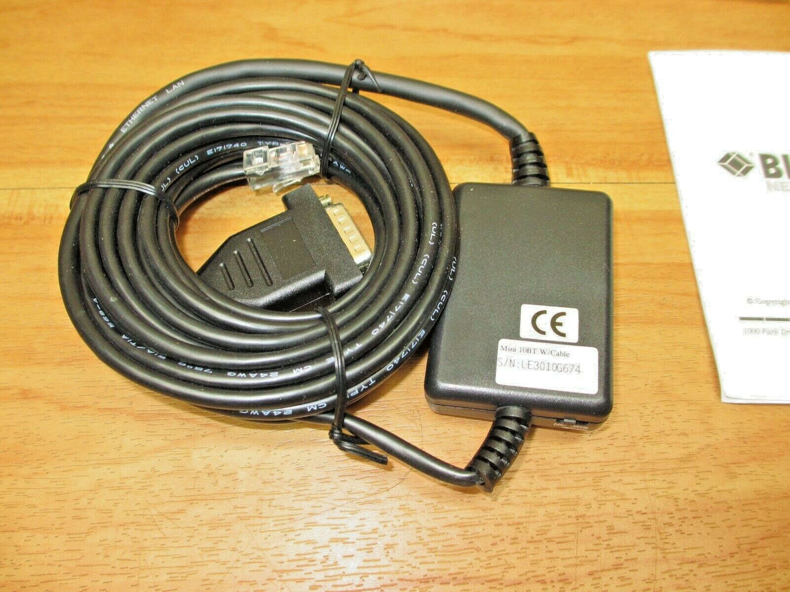 Black Box LE3010A *NEW* 10 Base-T Transceiver Mini 10BT w/ Cable