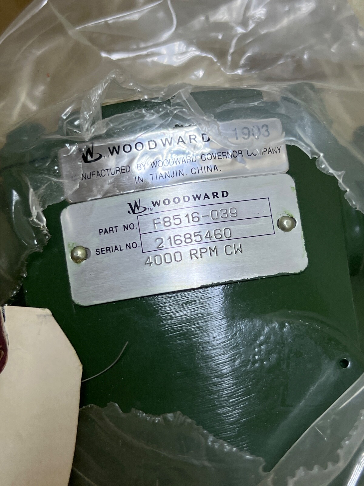 Woodward F8516-039 TG-13 Governor Control Systems 4000 RPM CW