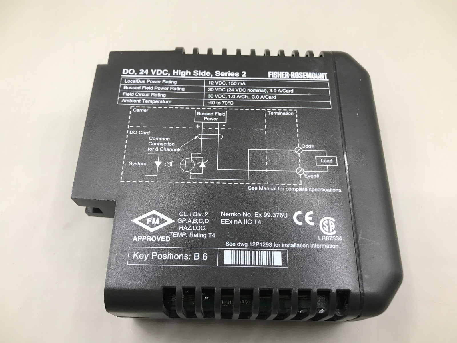 EMERSON DELTAV KJ3202X1-BA1 DO 8 CHA 24 VDC HIGH SIDE SER 2 12P2536 VE4002S1T2B2