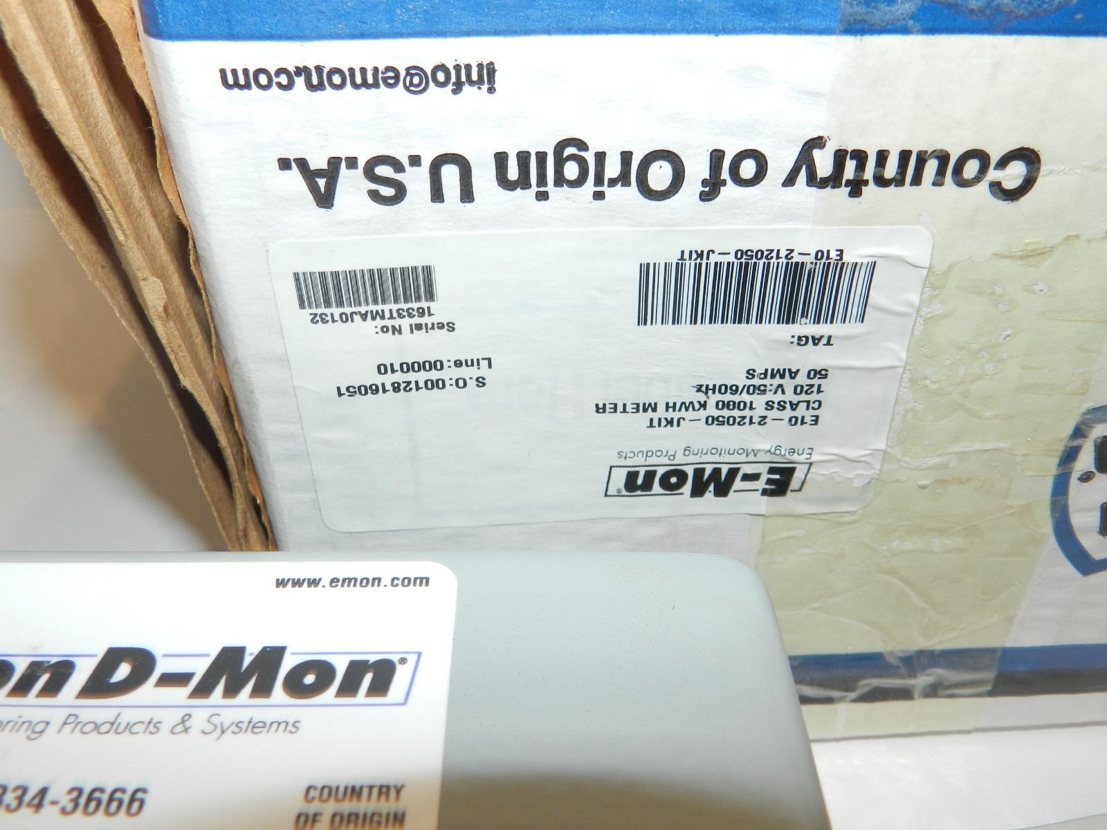 E10-212050-JKIT E-Mon D-Mon Submeter, Class 1000 KWH Meter, 120V 50/60Hz 50A NEW