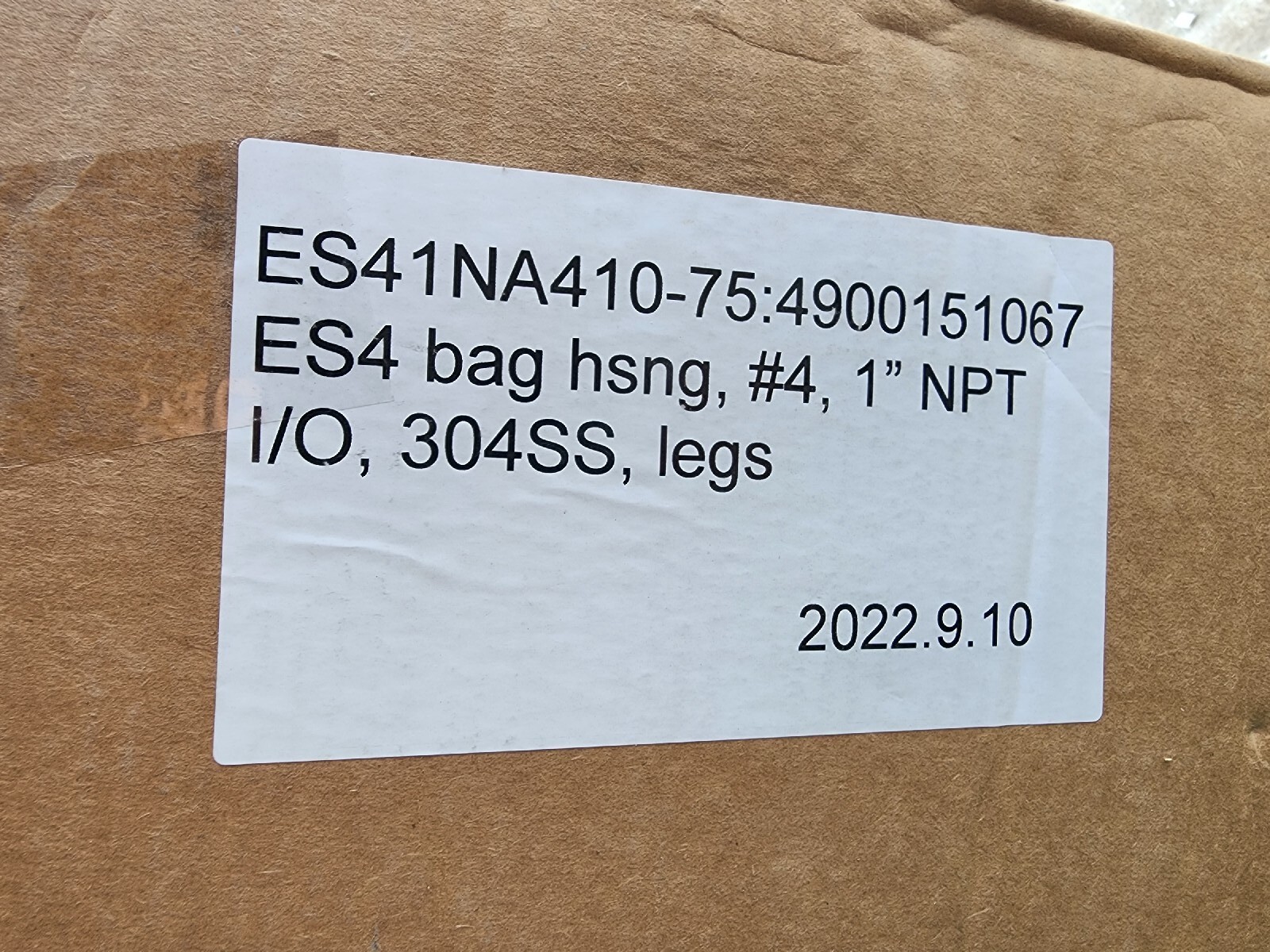PENTAIR/PENTEK ES41NA410-75 Bag Filter Housing 304 Stainless Steel Bag Trade Siz