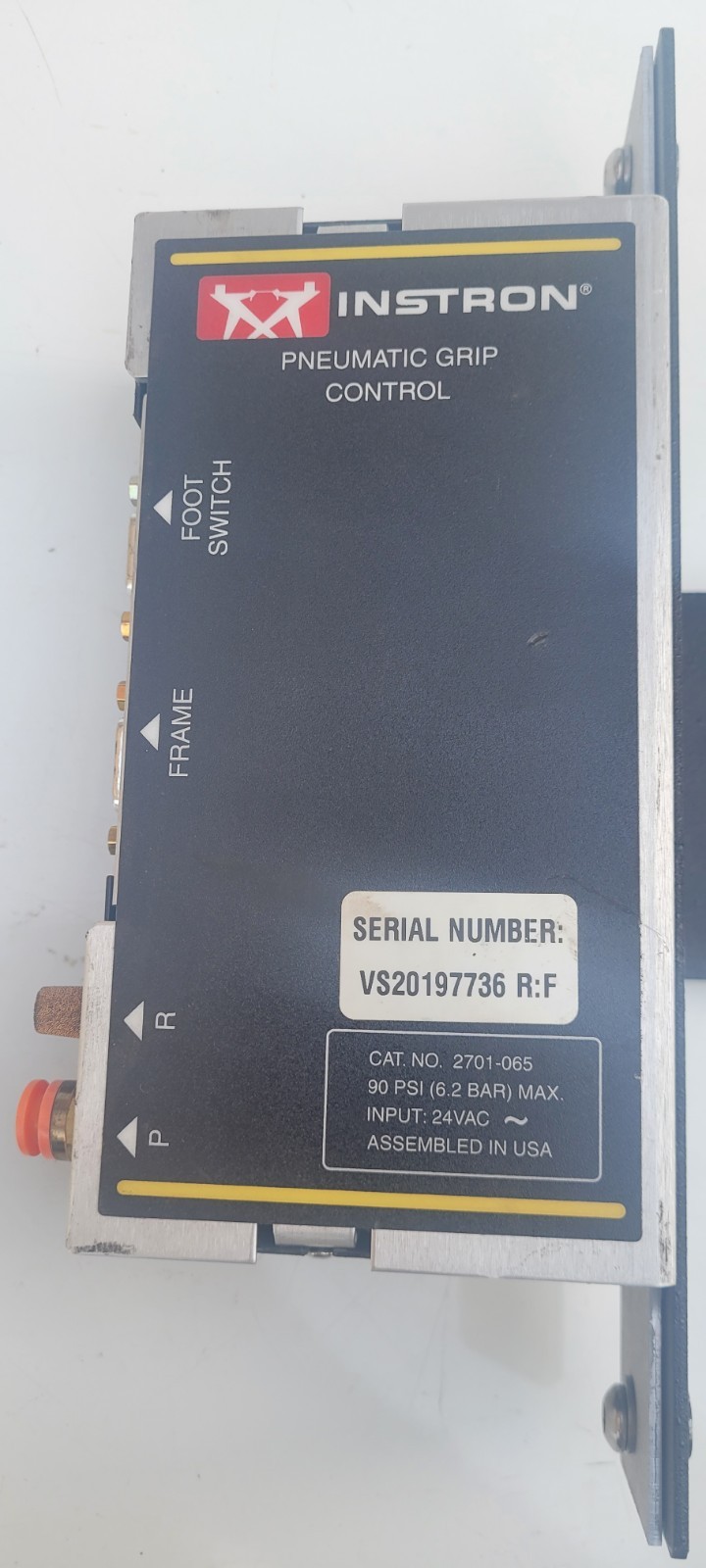 INSTRON PNEUMATIC GRIP CONTROL MODULE 2701-065 | 90 PSI | 24VAC
