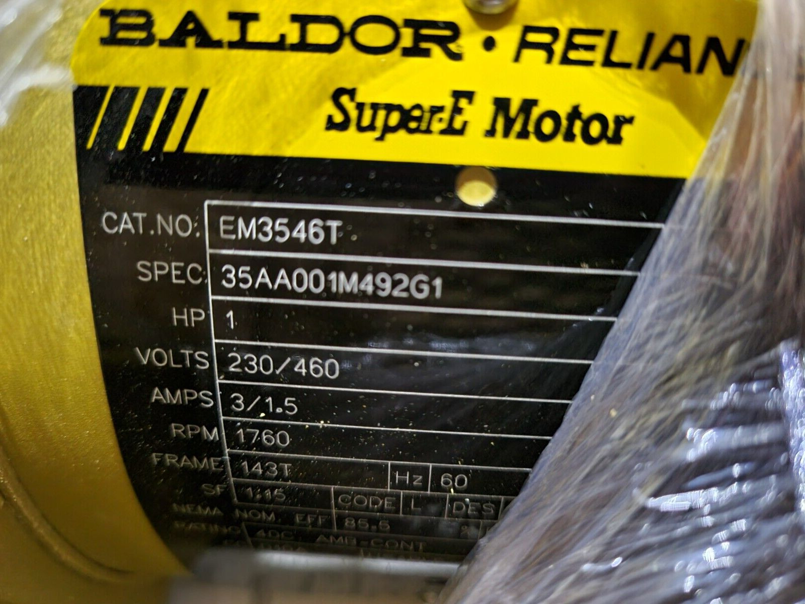 Baldor EM3456T Motor.
