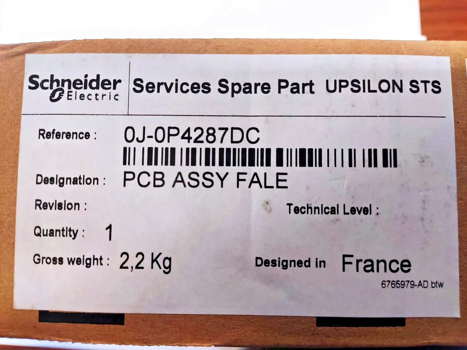 Schneider Electric 0j-0P4287DC PCB ASSY FALE Carte Fale MGE 34020143XD-1DA