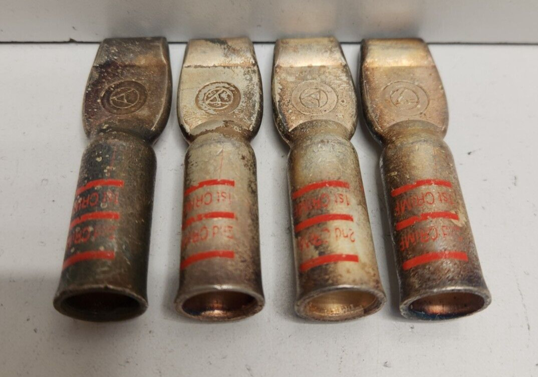 LOT OF 4 NEW OLD STOCK! ANDERSON 350A 600V SB2/0 2AWG CRIMP CONTACTS 907