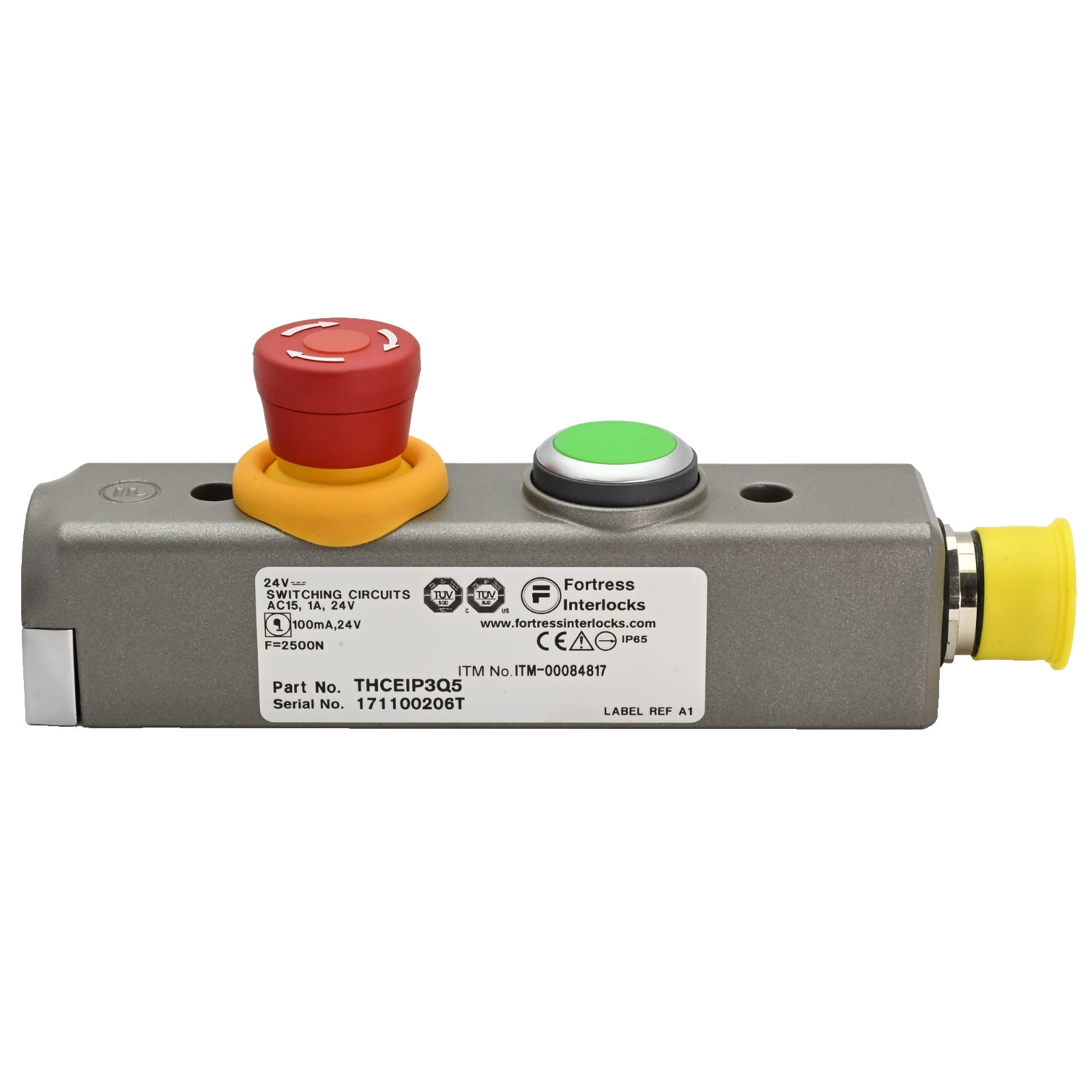 Fortress Interlocks THCEIP3Q5 Industrial Control, 1-Button w/ E-Stop, 24V 100mA