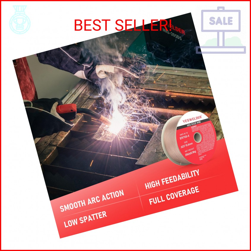 YESWELDER ER70S-6 Welding Wire .023 Inch 2LB Spool Carbon Steel MIG Solid Wire