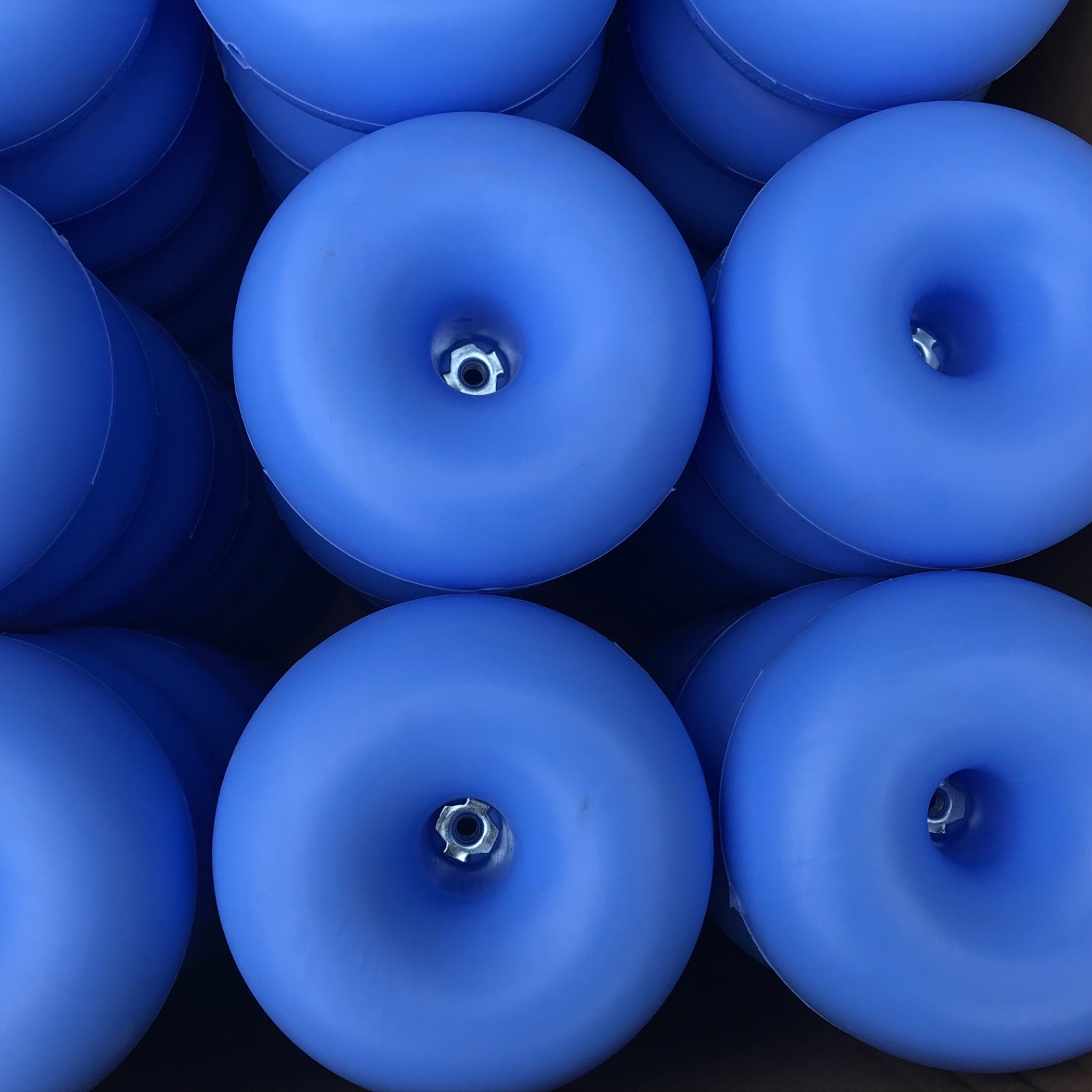 (96) Hardigg Pelican Skid-Mate Blue Pallet Cushion Pads W/T-nut 5/16 35-630-125T