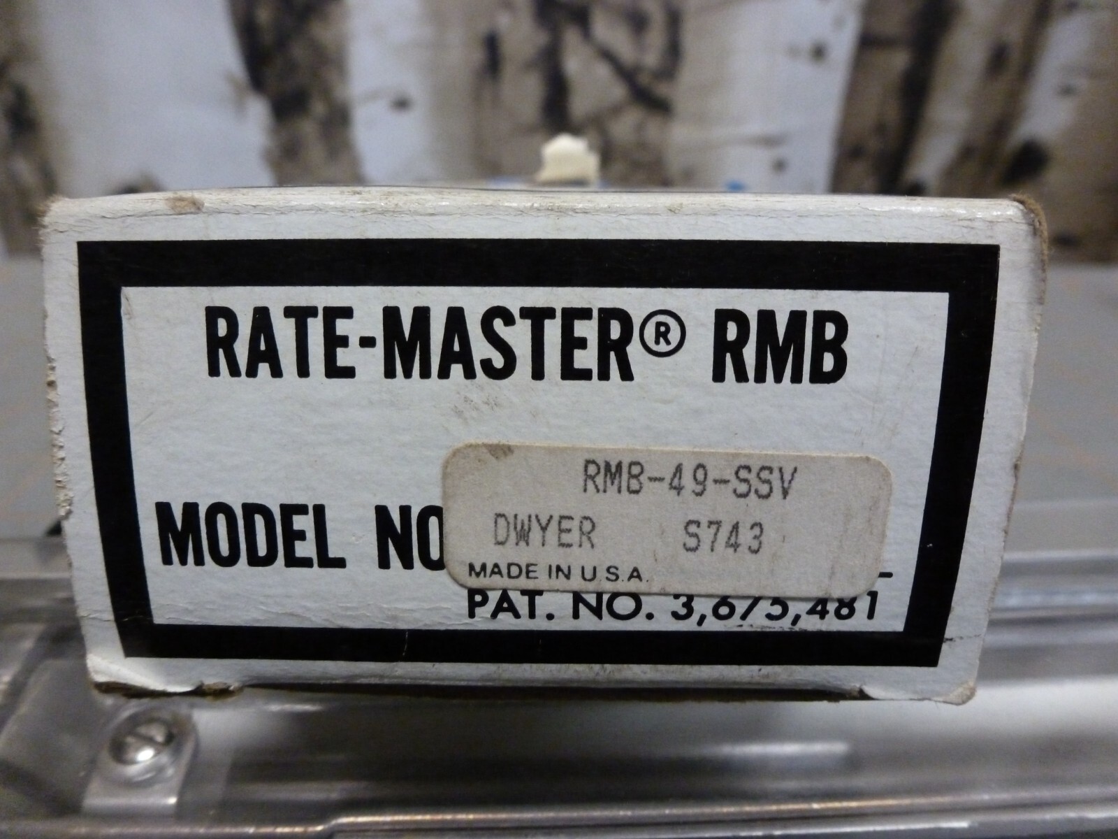 Used Dwyer Rate-Master Flowmeter RMB-49-SSV, 0-5.0 SCFH AIR