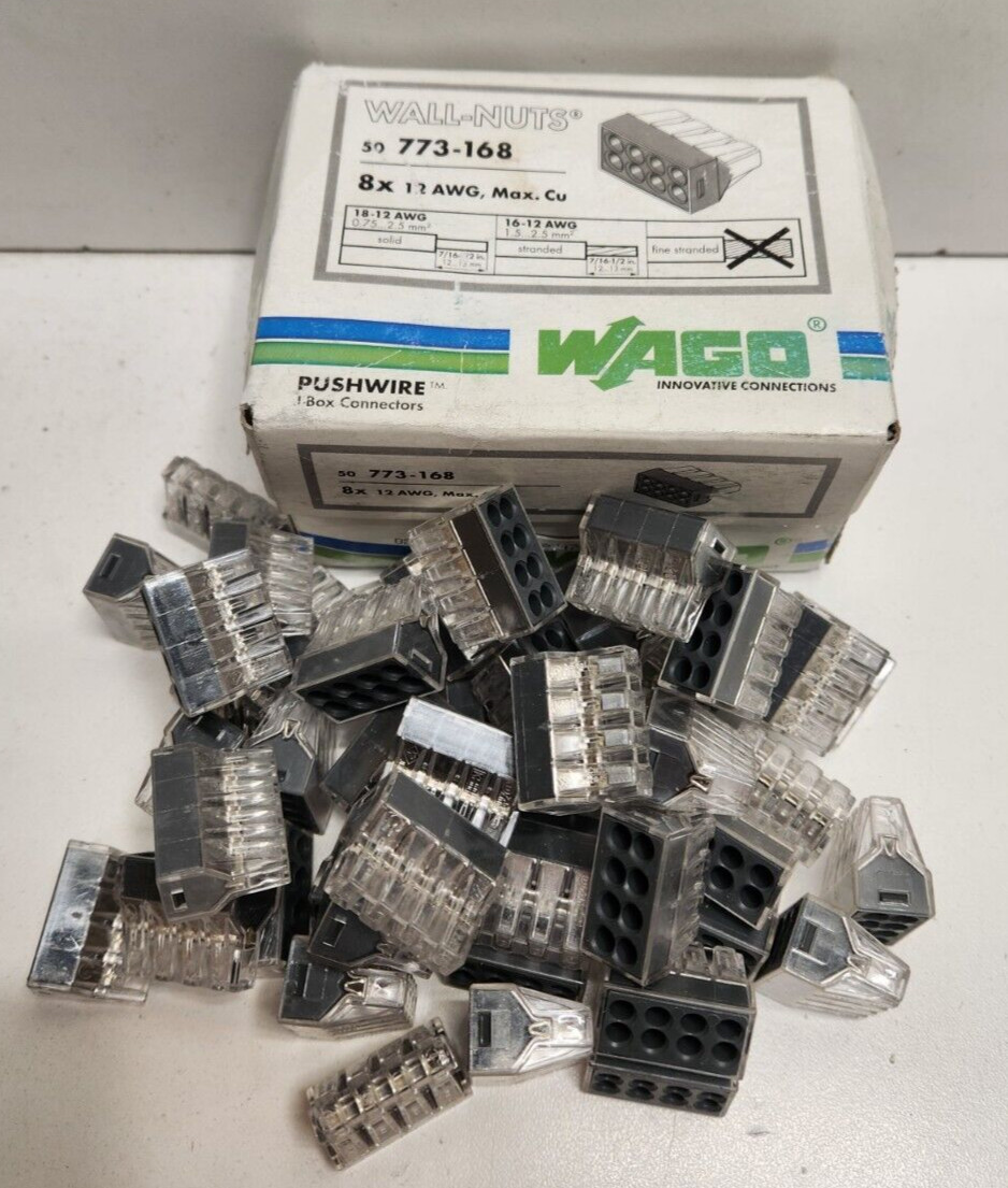LOT OF 48 NEW OLD STOCK! WAGO 12 AWG 8-CONTACT PLUGABLE TERMINAL BLOCKS 773-168