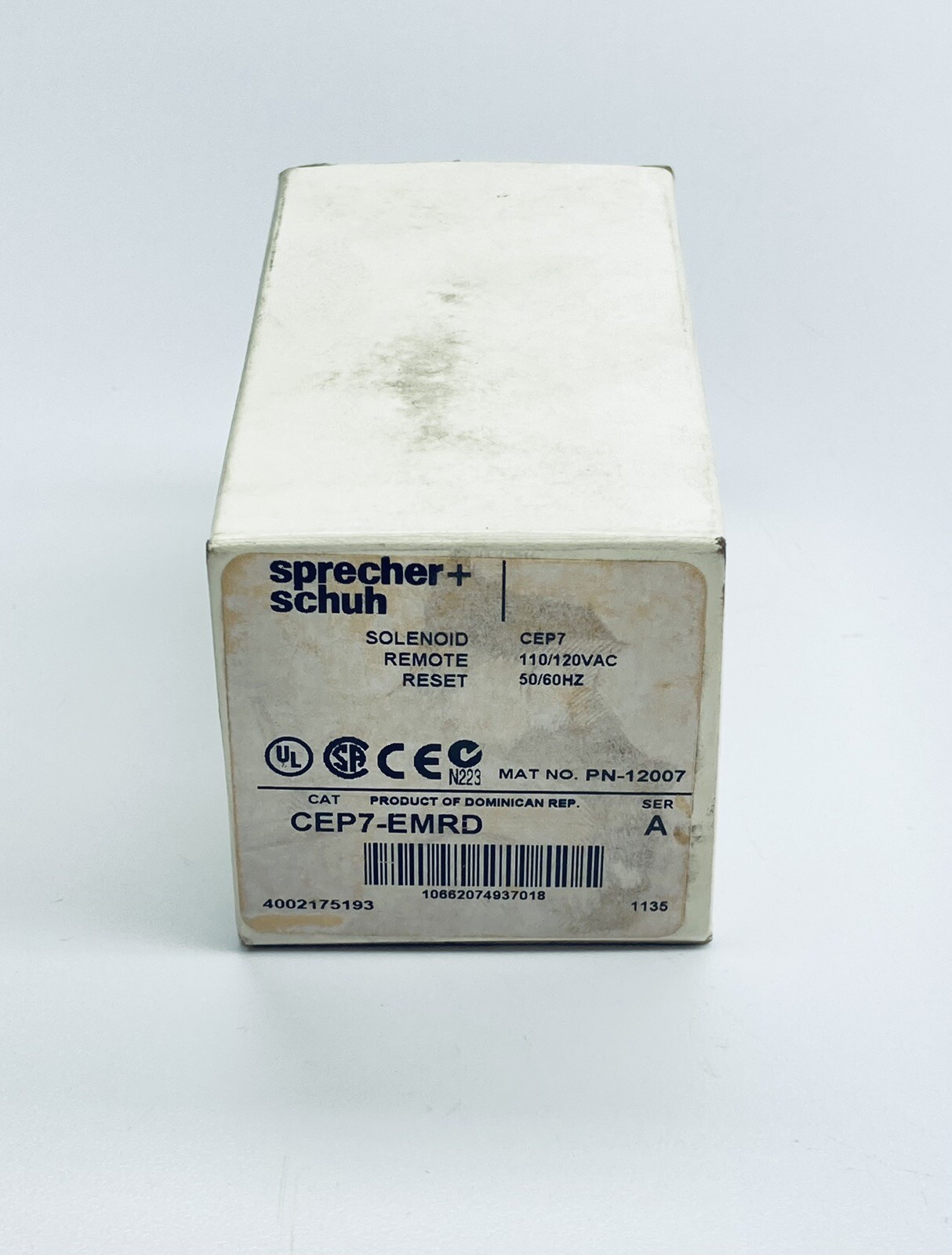 SPRECHER+SCHUH CEP7-EMRD REMOTE RESET SOLENOID 110/120VAC