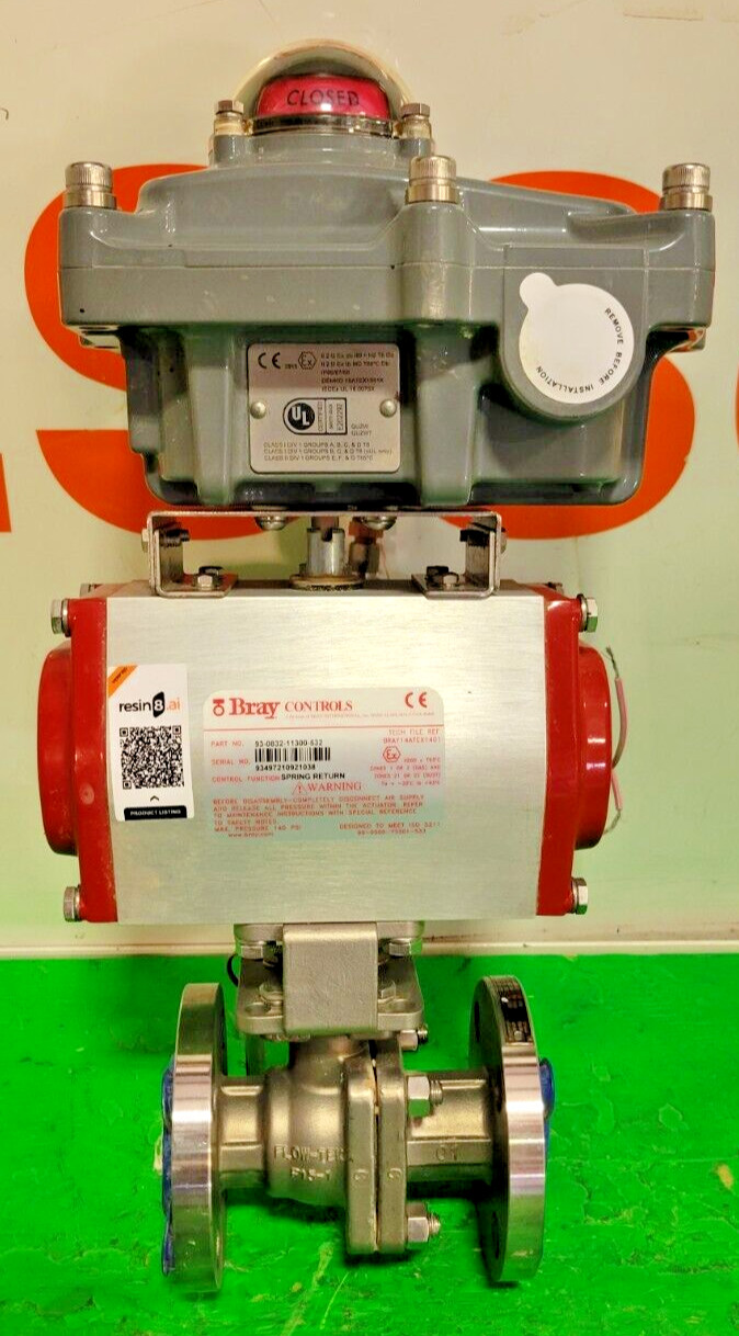 🟠FLOW-TEK 1″ FLANGED BALL VALVE BRAY CONTROLS PESSCO OFFERING 1 G092524-1-2 🗽