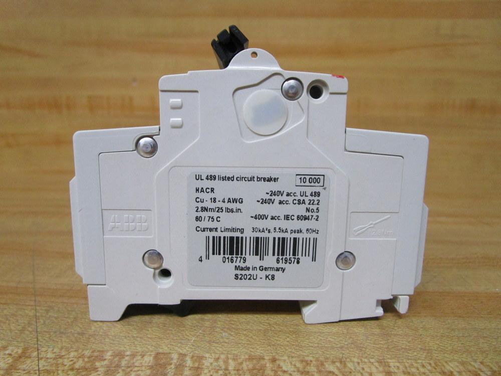 Asea Brown Broveri S202U-K8 ABB 8A Circuit Breaker S202UK8