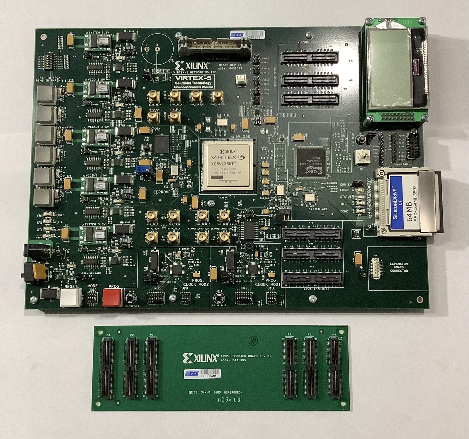 Xilinx Virtex 5 ML550 Development kit w/ Xilinx LVDS Loopback Board