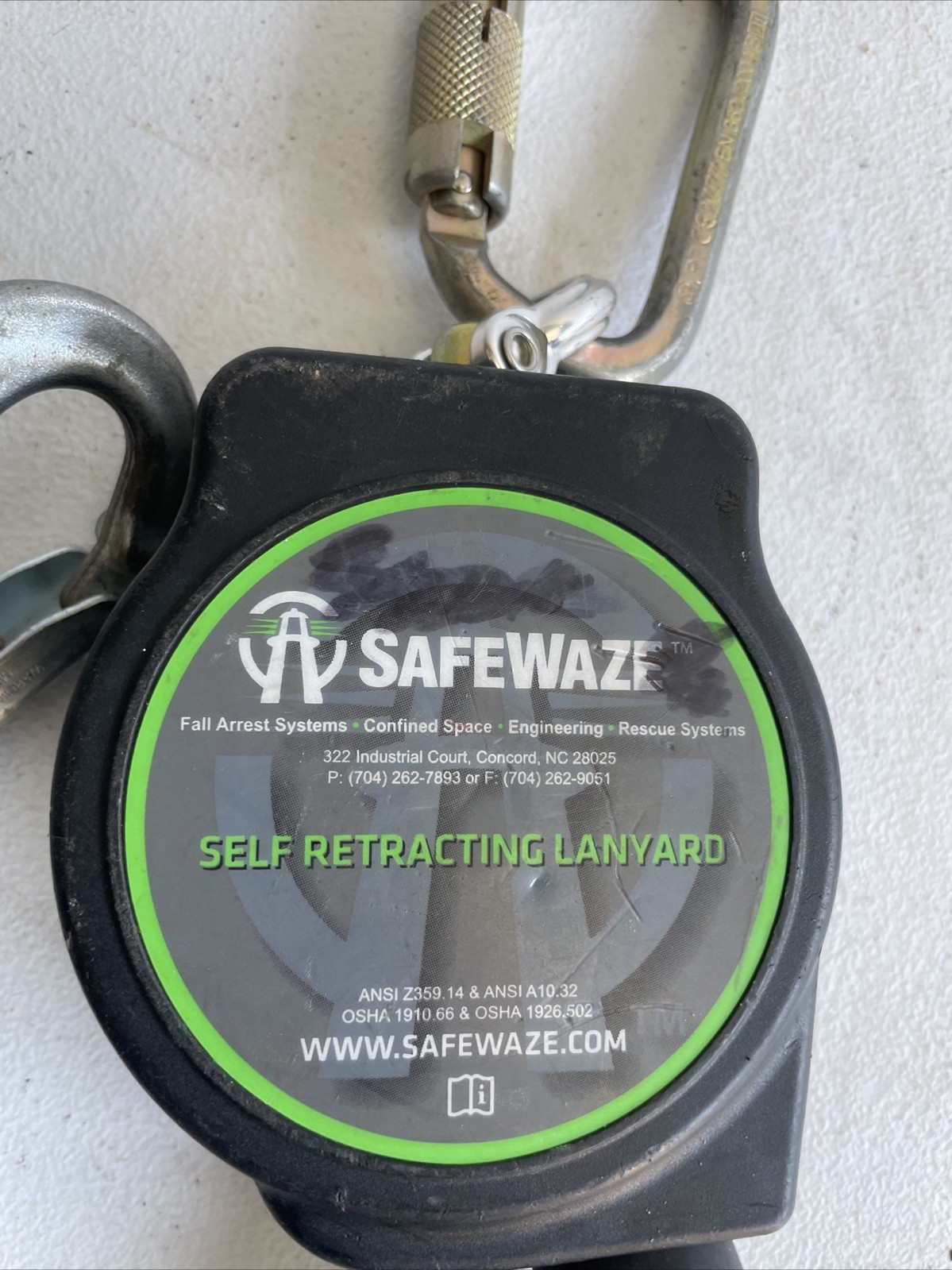 Safewaze SW-8008-10 Class A 10′ Cable Retractable w/Forged Steel Snap Hook