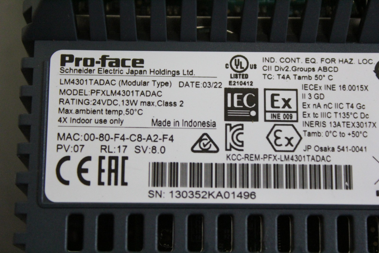 PROFACE MODULAR HMI OPERATOR PANEL PFXXM4300TP & PFXLM4301TADAC XM-4300TP