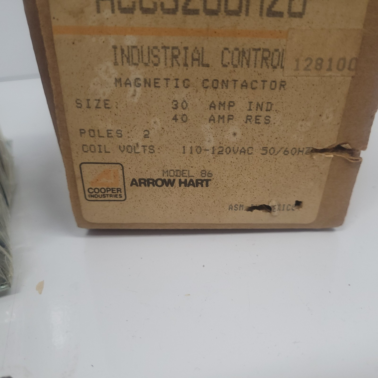NEW OLD STOCK Arrow Hart Cooper ACC320UM20 30Amp Contactor 110-120V Coil 7357