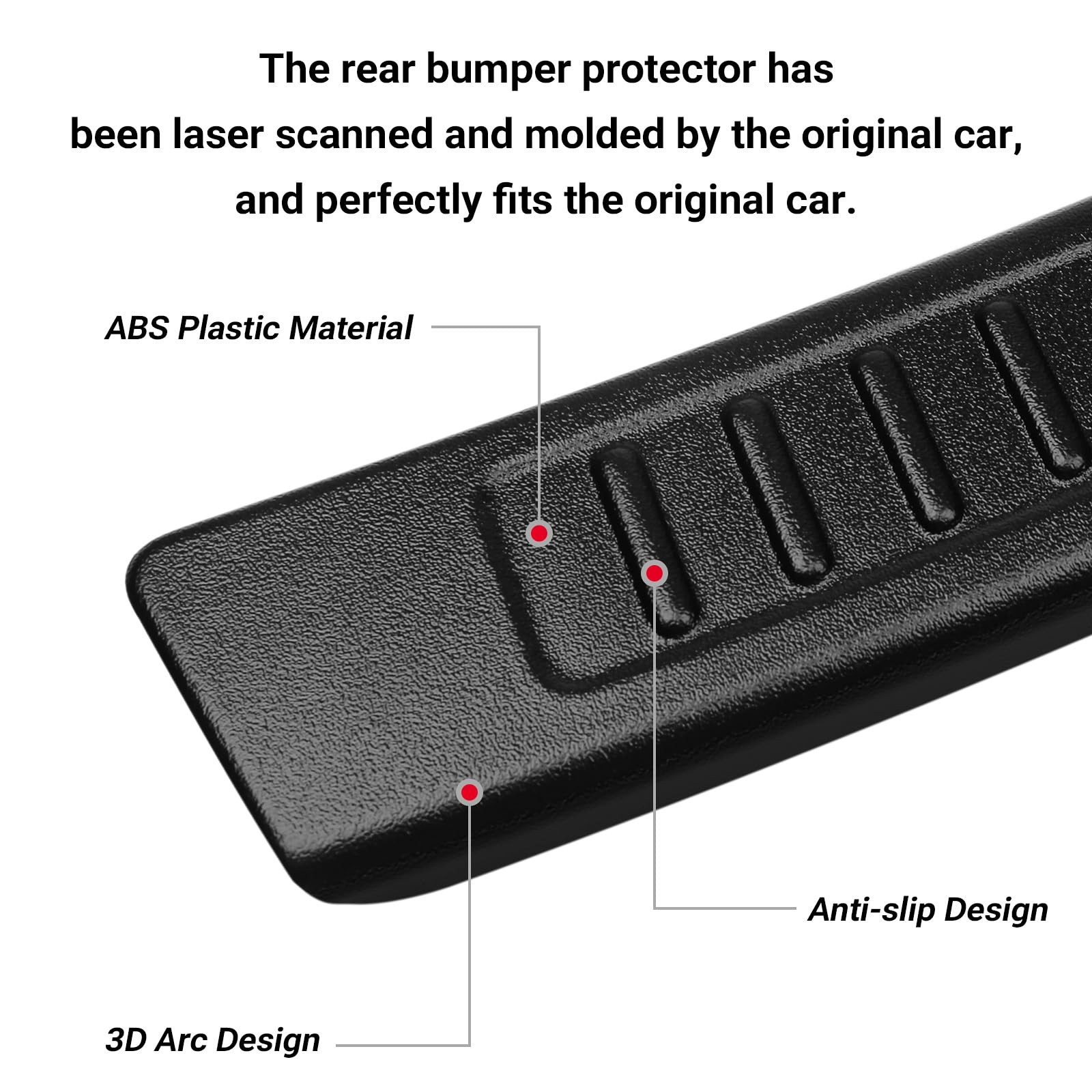 Rear Bumper Protector 2021-2025 Grand Cherokee L Matte Black Hugeek 2021-2024
