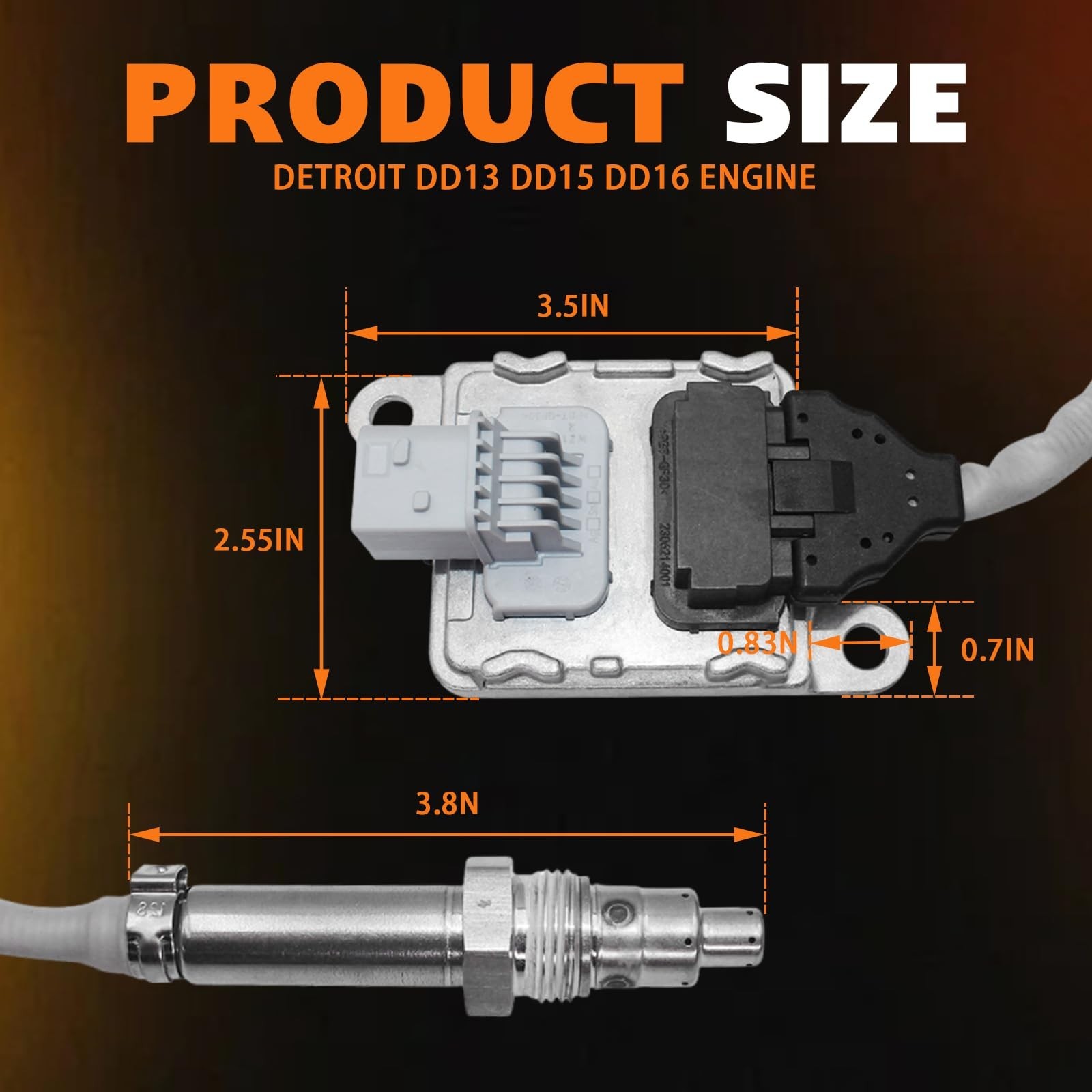 5WK97339A NOx Sensor Outlet Nitrogen Oxide Sensor Compatible for Detroit DD13…