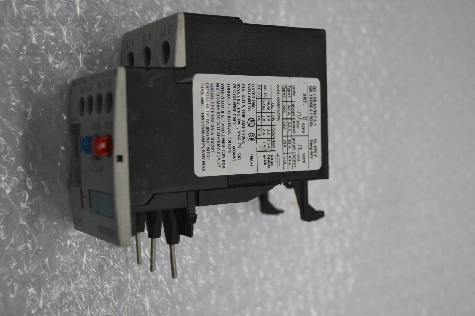 SIEMENS 3RU1126-1HB0 RELAY 5.5-8.0A NSNP