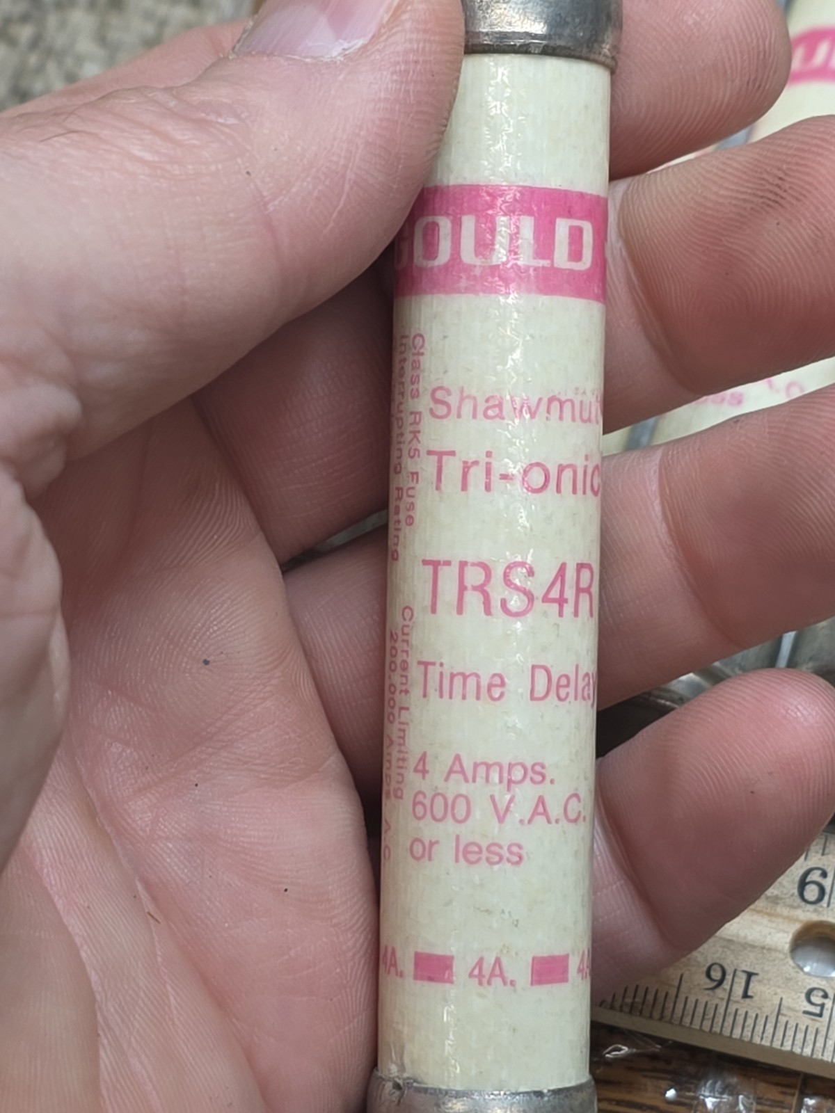 LOT OF (10) TRS4R NEW OLD STOCK! GOULD SHAWMUT 4A TIME-DELAY FUSES TRS4R