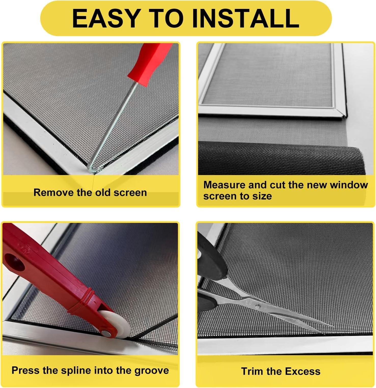 Fiberglass Window Screen Roll, High Visibility and Durable, Protection Instal…