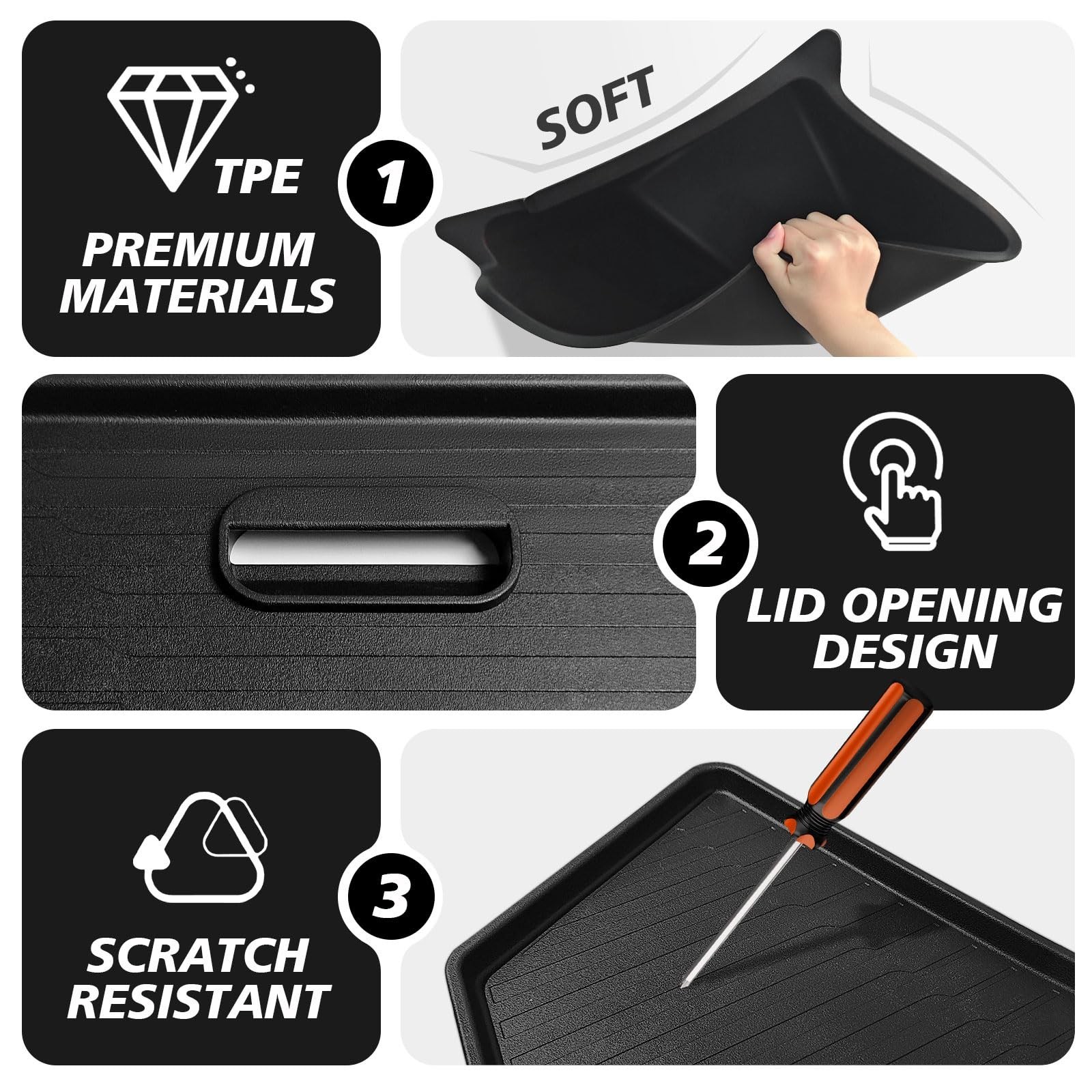 BestEvMod for 2026+ Tesla New Model Y Juniper 2PCS Rear Trunk Storage Bins wi…