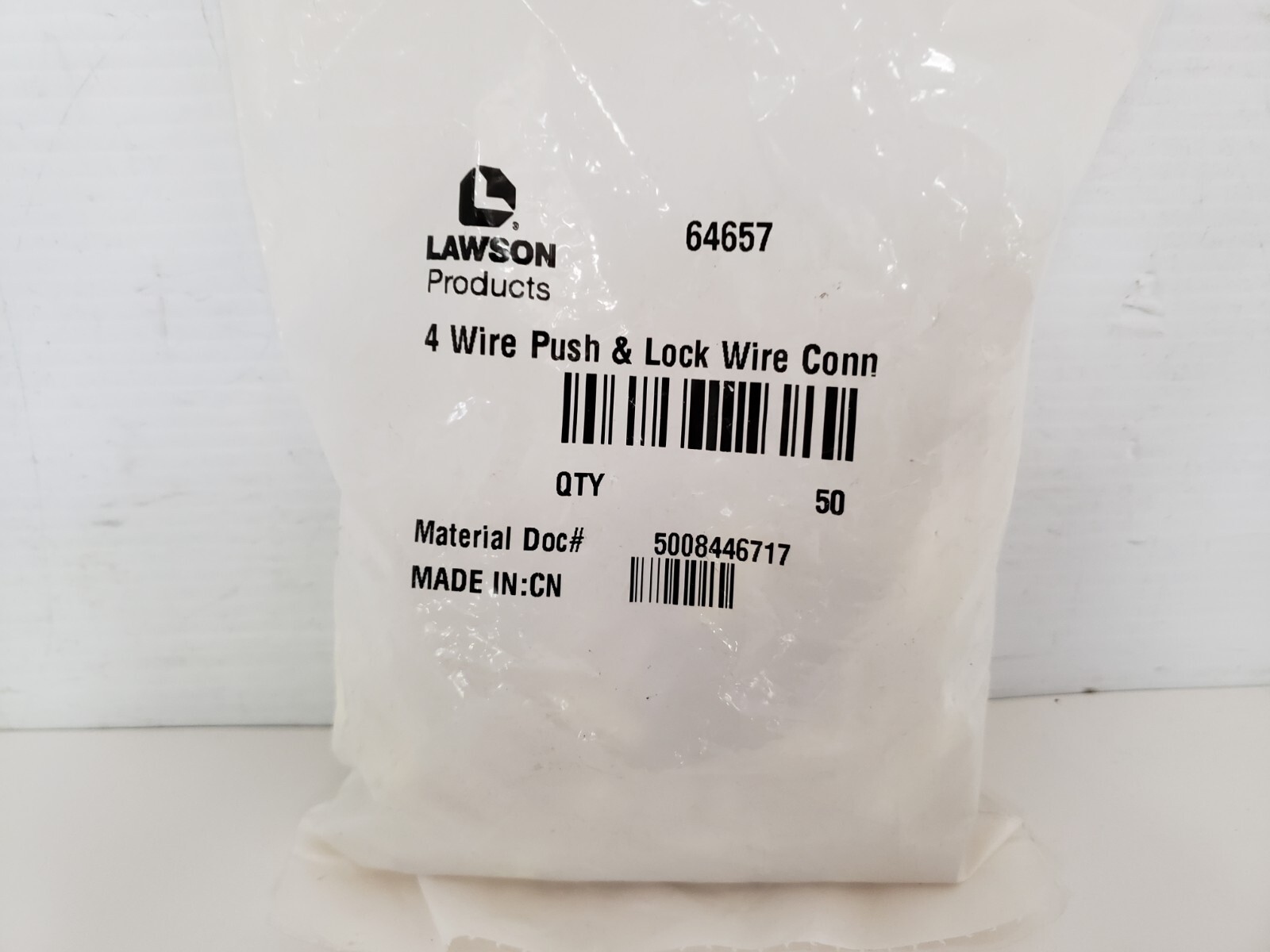 LAWSON 64657 PUSH & LOCK WIRE CONNECTOR YELLOW 30A 4 WIRE (LOT OF 50) NIB