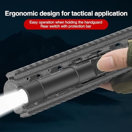 Tactical Flashlight Weapon Light 1750 Lumens Picatinny Mlok Strobe Waterproof