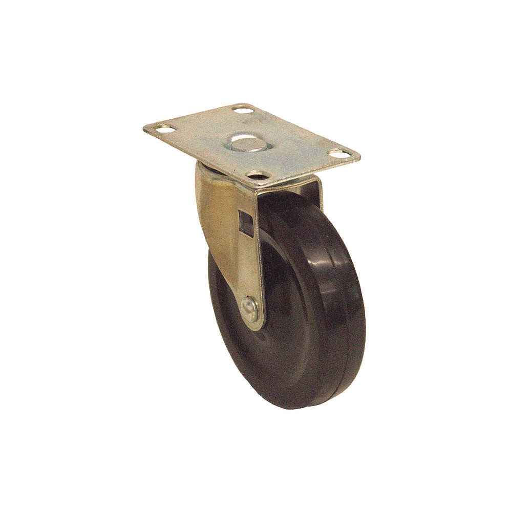 GRAINGER APPROVED P5S-R040G-12 Plate Caster,Swivel,Rubber,4 13/16″H 487G72