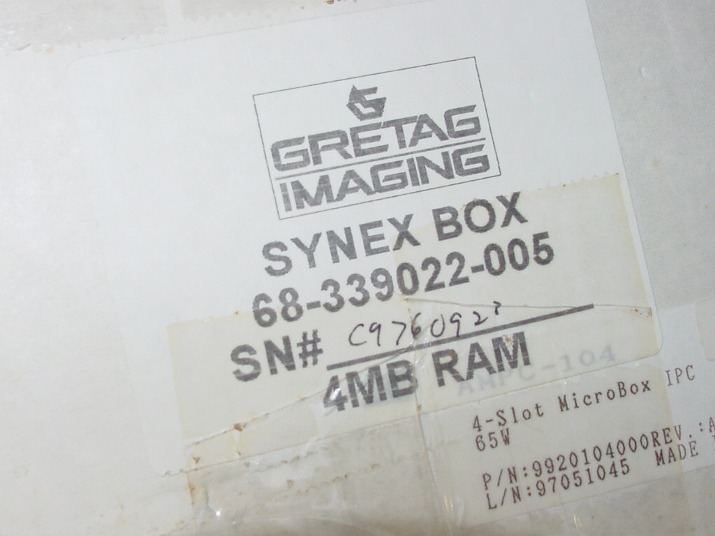 Gretag Imaging Synex Box, 68-339002-005, AR-B1374 CPU Card 386SX-486SLC NEW!