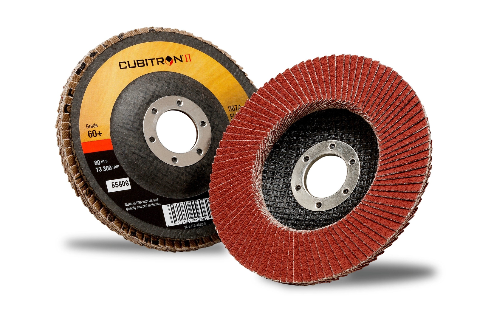 3M Cubitron II Flap Disc 967A, T27, 4-1/2 in x 7/8 in, 40+ Y-weigh (Case of 10)