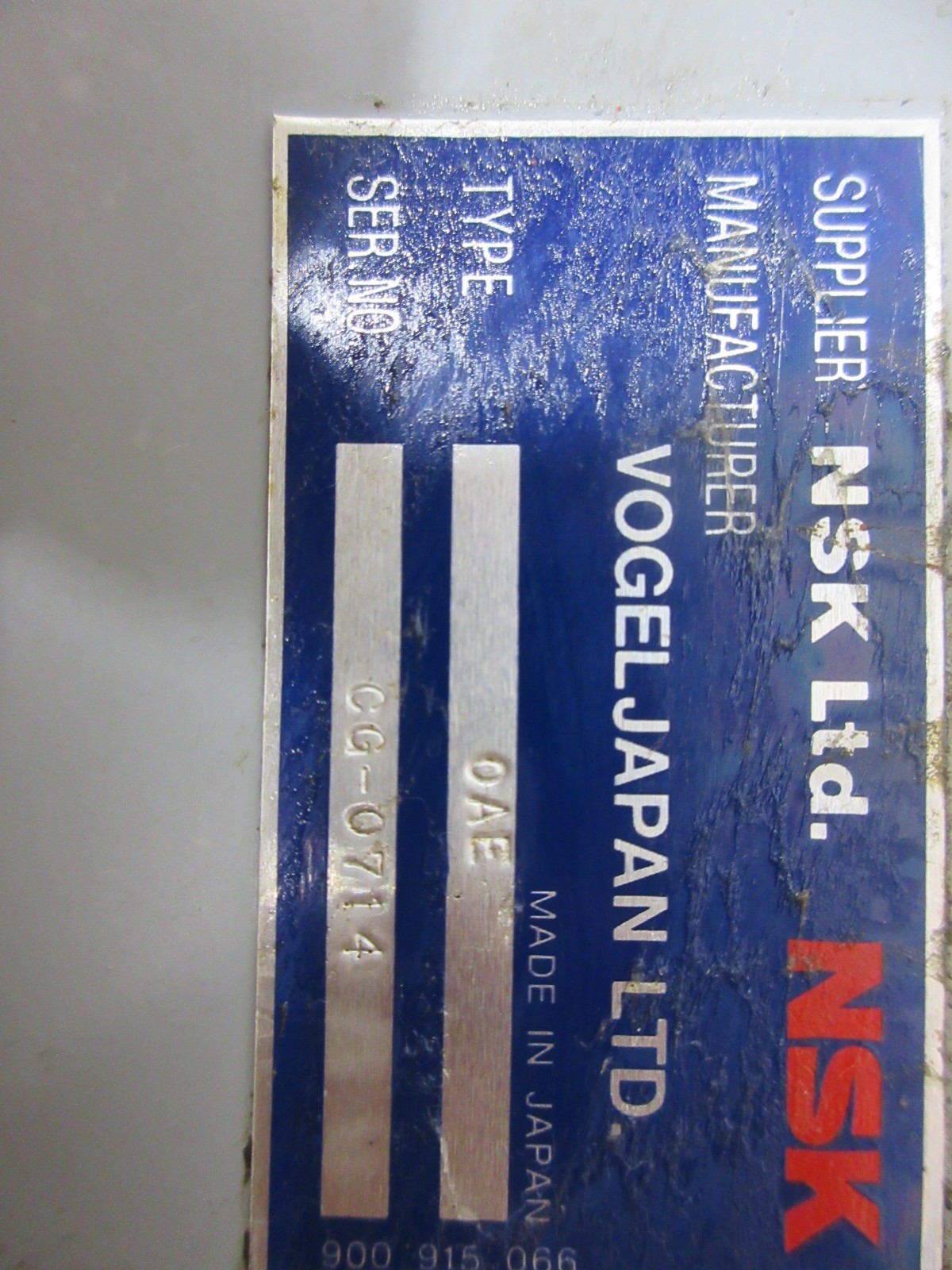 WASINO LG-7 NSK VOGEL OAE 0AE CG-0714 LUBRICATION SYSTEM LUBRICATOR TANK