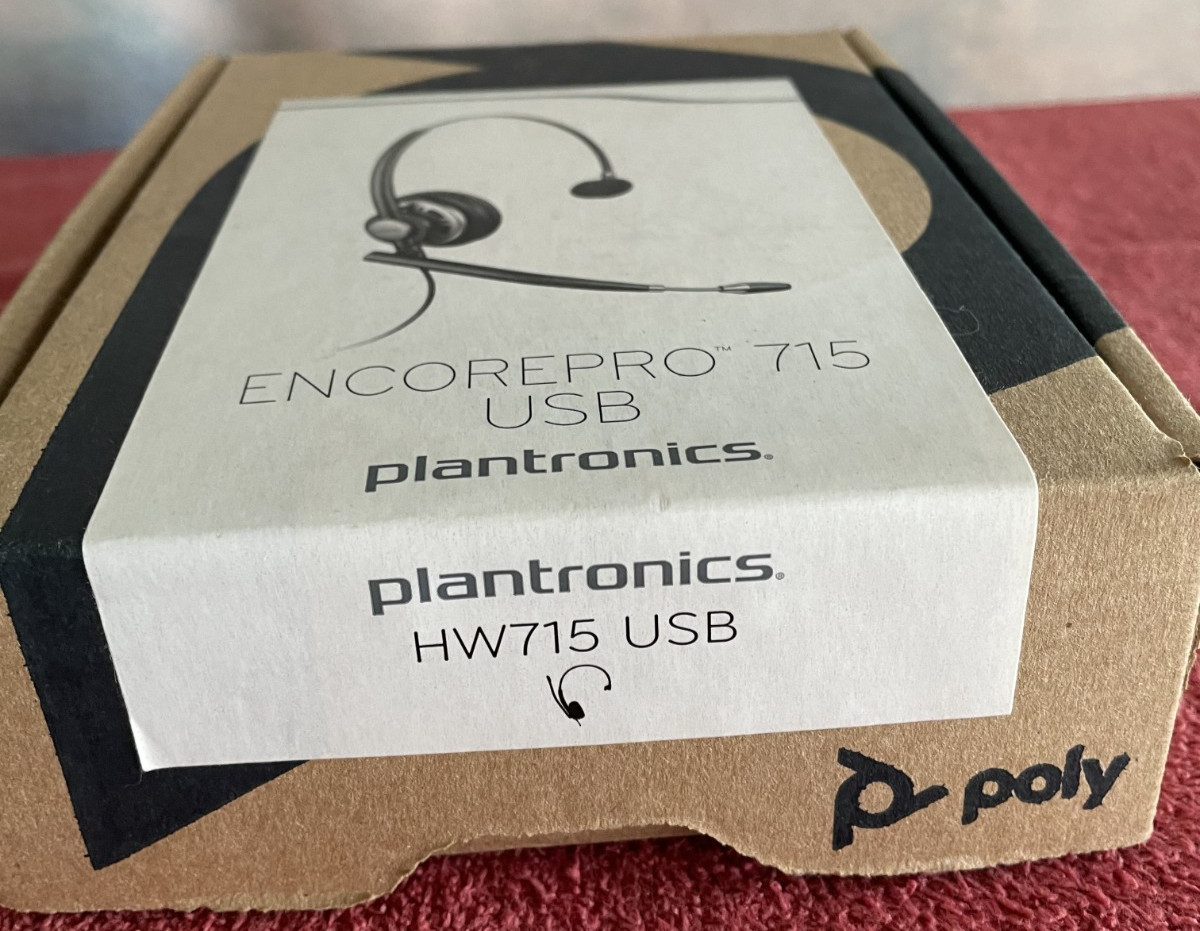 POLY PLANTRONICS ENCOREPRO 715 USB-A MONOAURAL HEADSET HW715 w/ Case – In Box –
