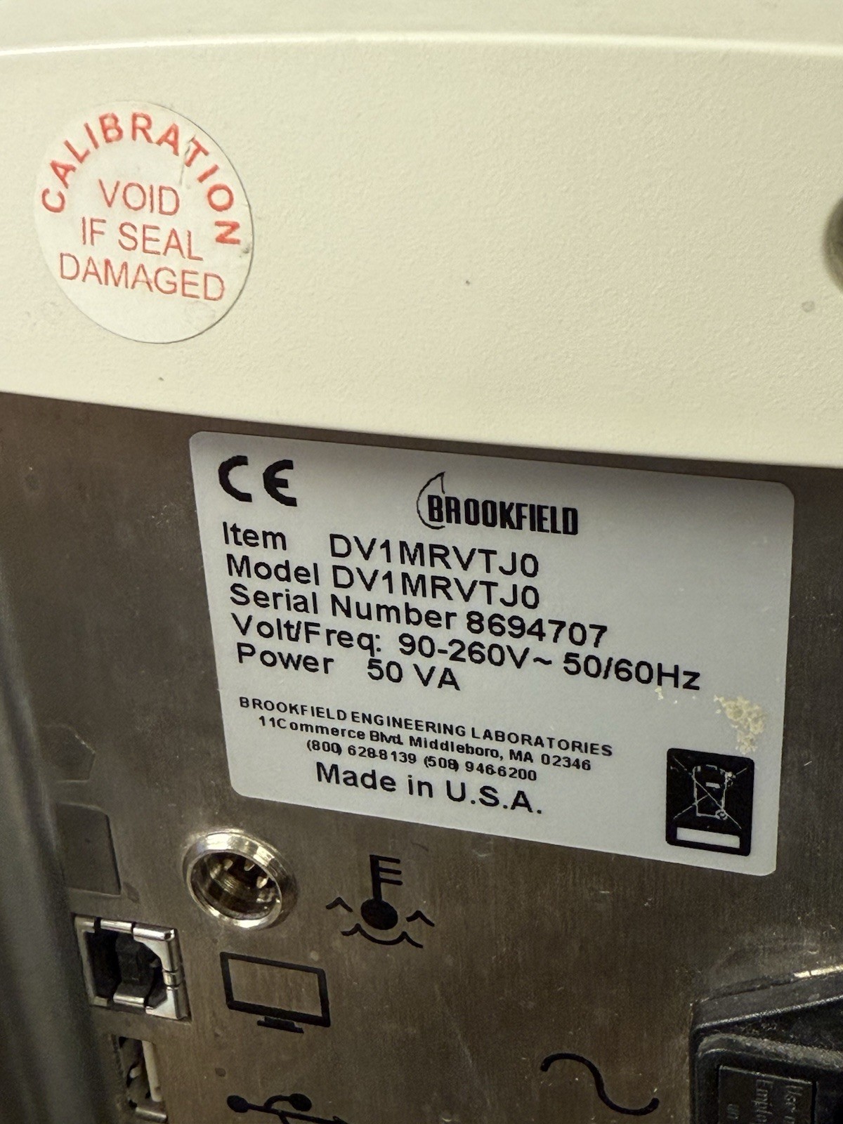 Brookfield DV1 Viscometer DV1MRVCJ0 50VA