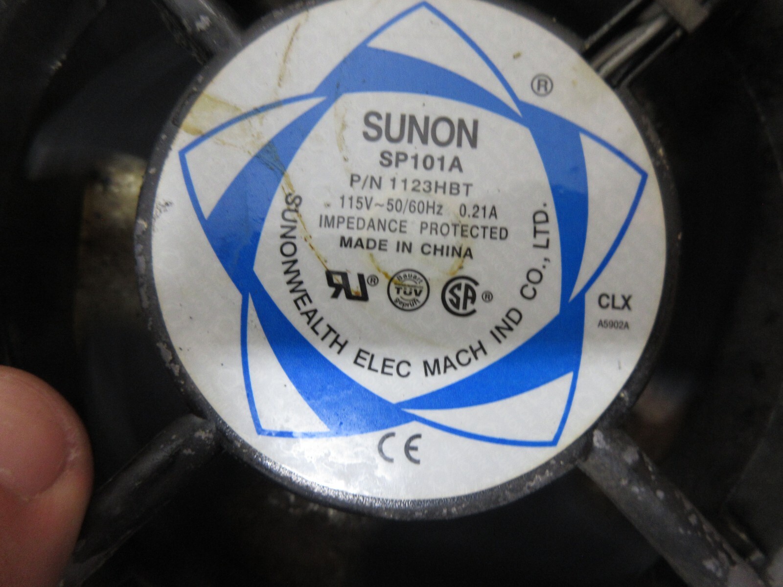 1995 HAAS VF2 SUNON SP101A P/N 1123HBT FAN