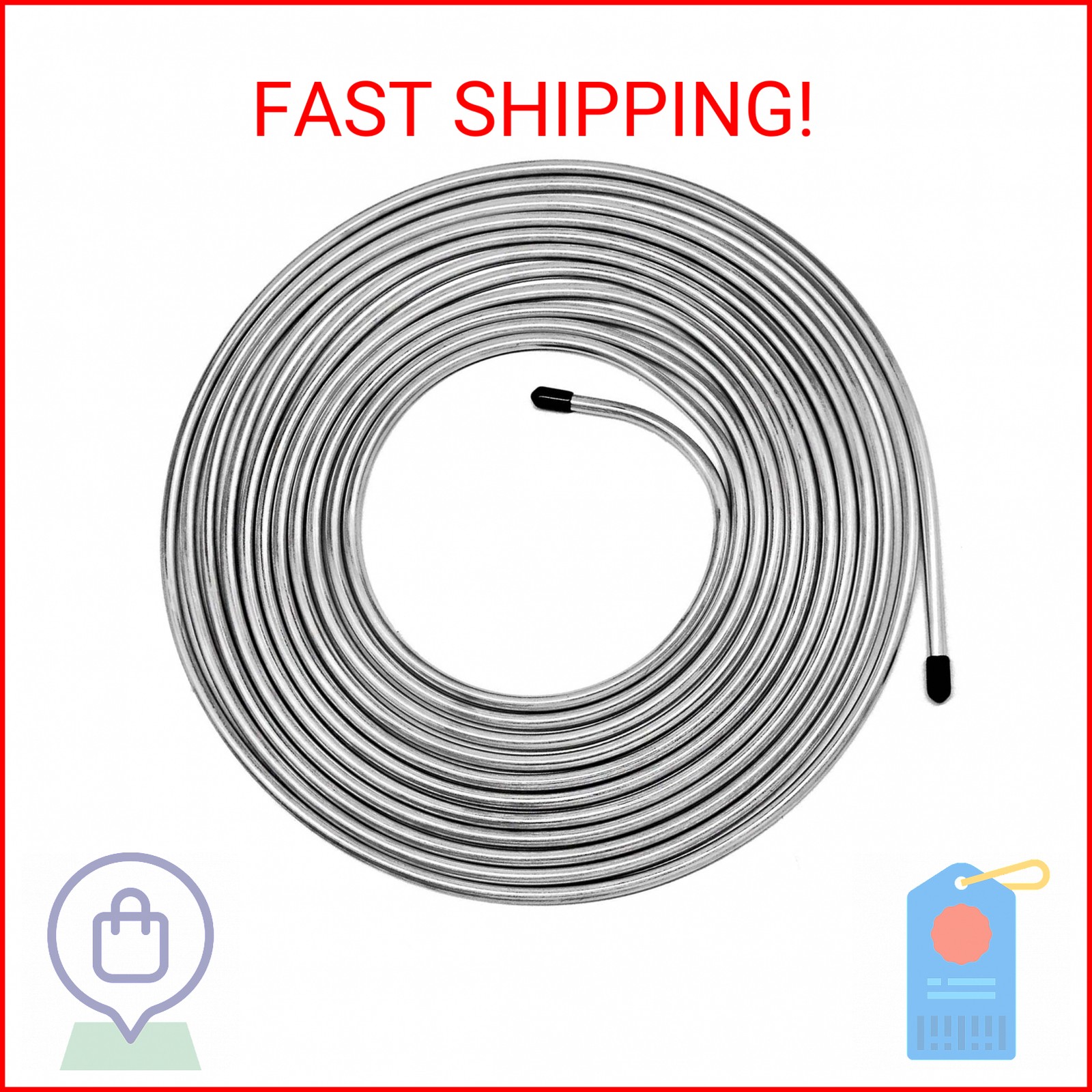 MuHize 1/4 Brake Line Tubing Kit – 25 Ft. Zinc Coated Steel Flexible Fuel & Tran