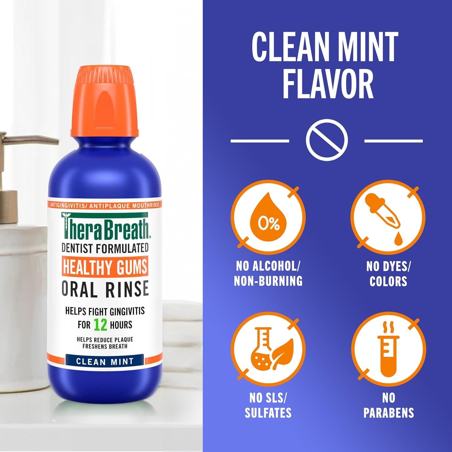 TheraBreath Healthy Gums Oral Rinse, Antigingivitis, 16 Fl Oz (Pack of 2)