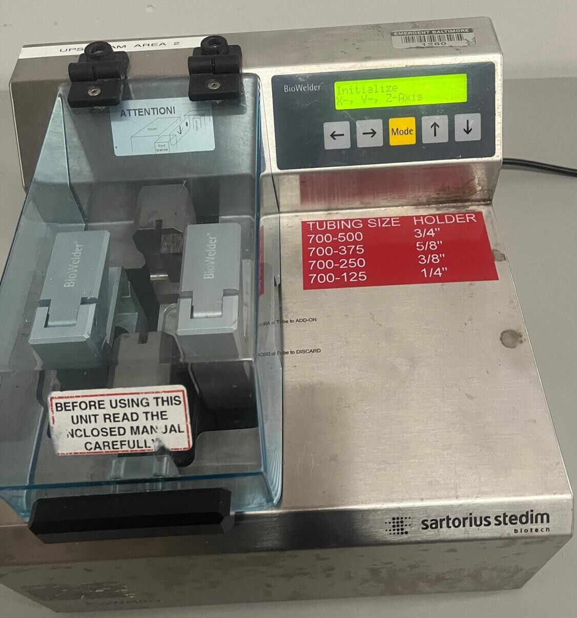 Sartorius Stedim BioWelder REED Welder Sterile Tube Thermal Plastic Sealer