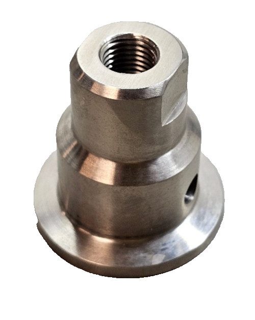 Scholle Diaphragm Valve Adapter Seal, Stainless Steel 12mm FNPT 20mm Bore 41mm L
