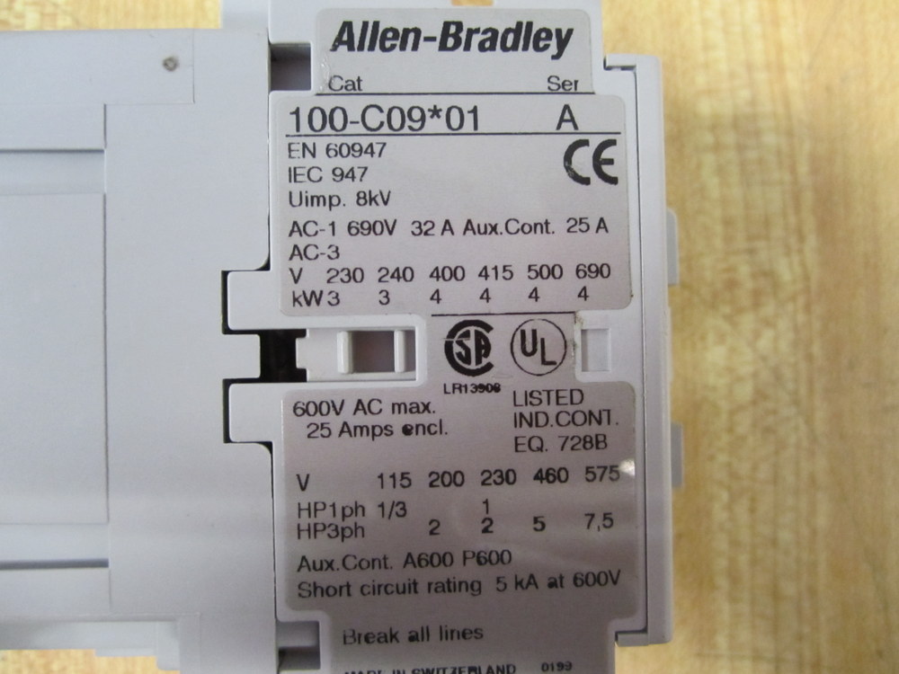Allen Bradley 100-C09KJ01 Non-Reversing Contactor Series A