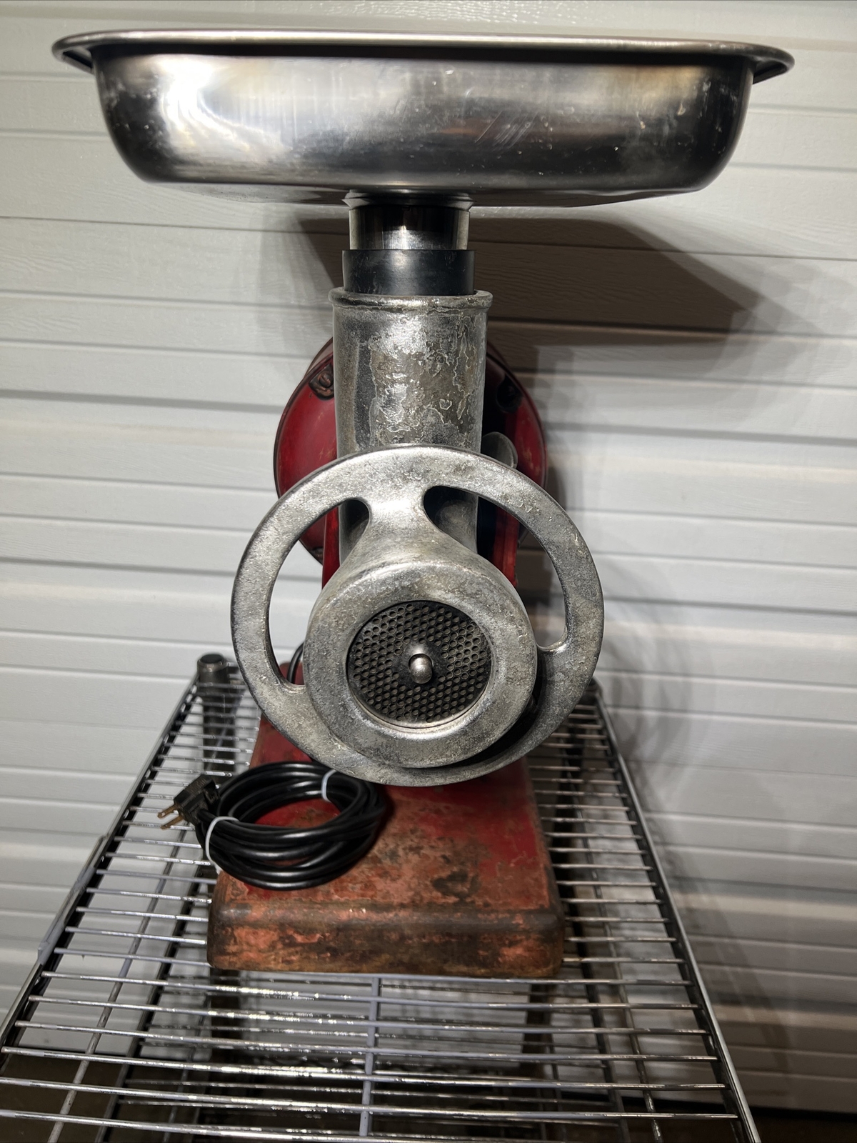 Genuine Vintage Hobart 27612 Size 12 Meat Grinder 1 Phase 110V