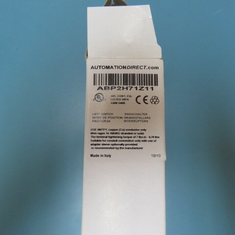 AUTOMATION DIRECT ABP2H71Z11 Qty of 1 per Lot LIMIT SWITCH