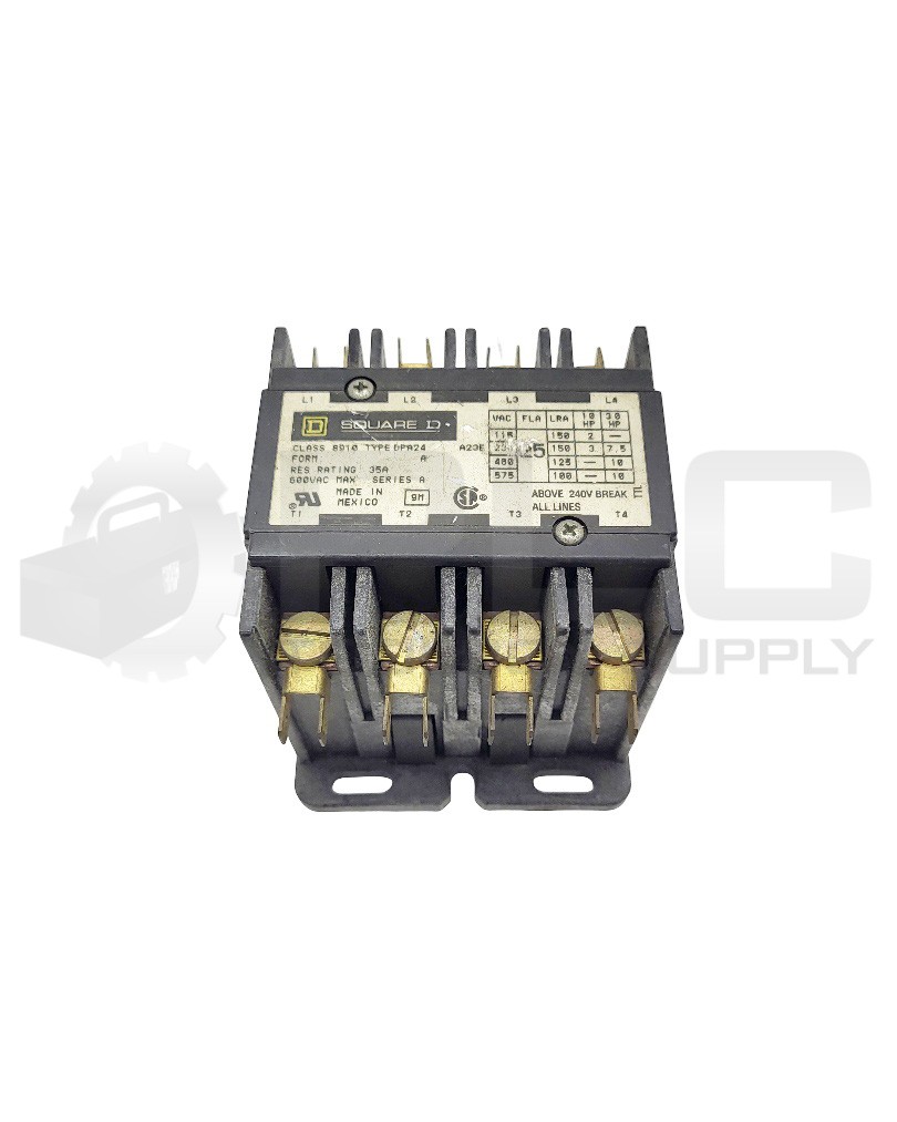 SQUARE D 8910 DPA24 /A CONTACTOR 35A W/ CL 9998 TY DA2 V02 120V/60HZ 110V/50HZ