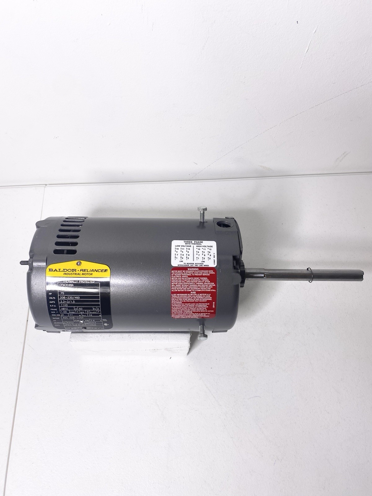 Baldor Electric CFM3046A 3/4 HP Motor 1140 RPM 3PH 48YZ