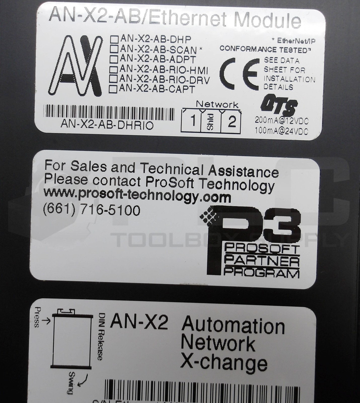 NEW PROSOFT AN-X2-AB-DHRIO ETHERNET MODULE 12-24VDC