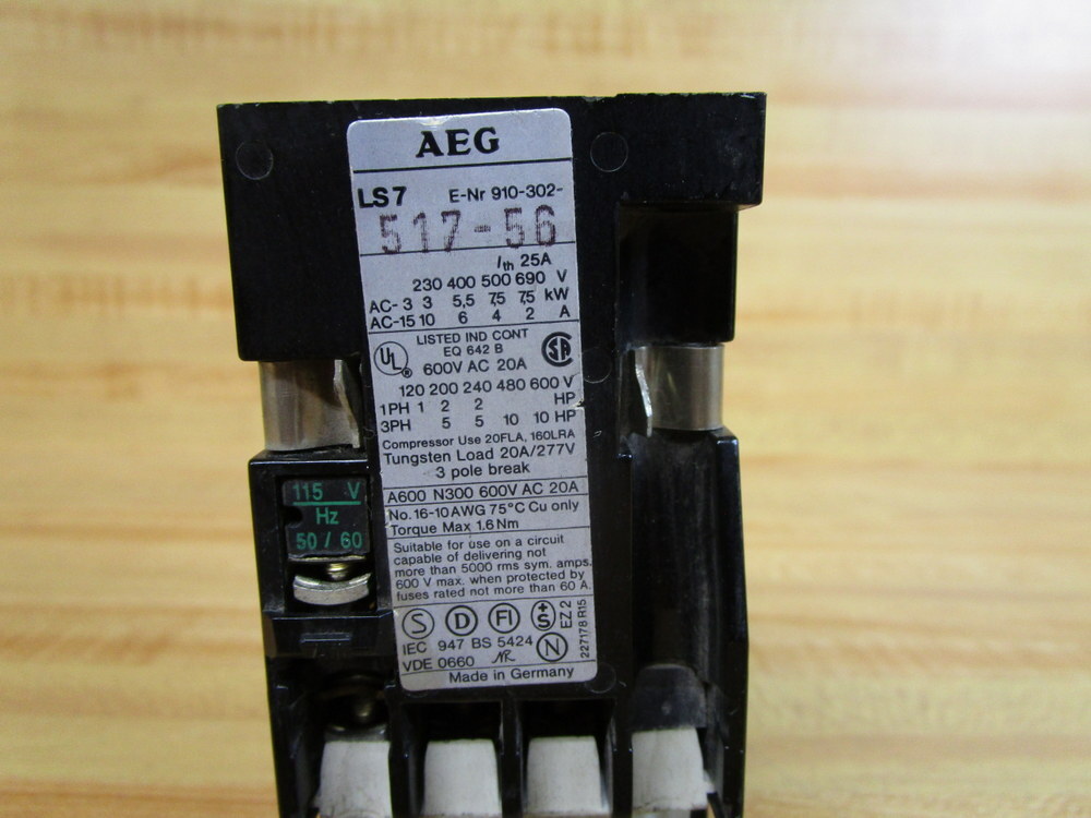 AEG 910-302-517-56 Contactor LS7-22E (Pack of 3)