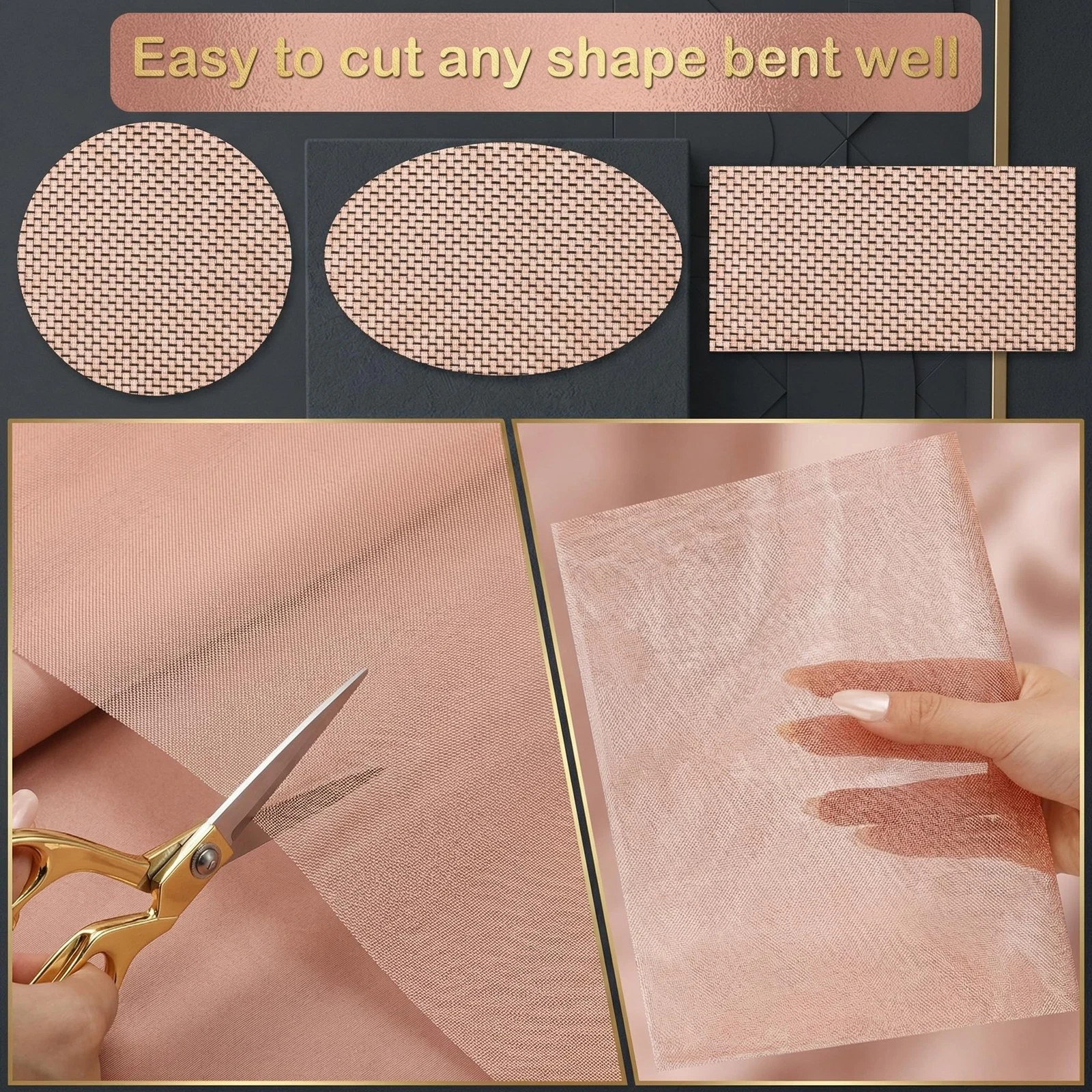12 Inch X 10 Ft Copper Mesh Screen 99.9% Pure Copper 40 Mesh Roll Wire Fabric fo